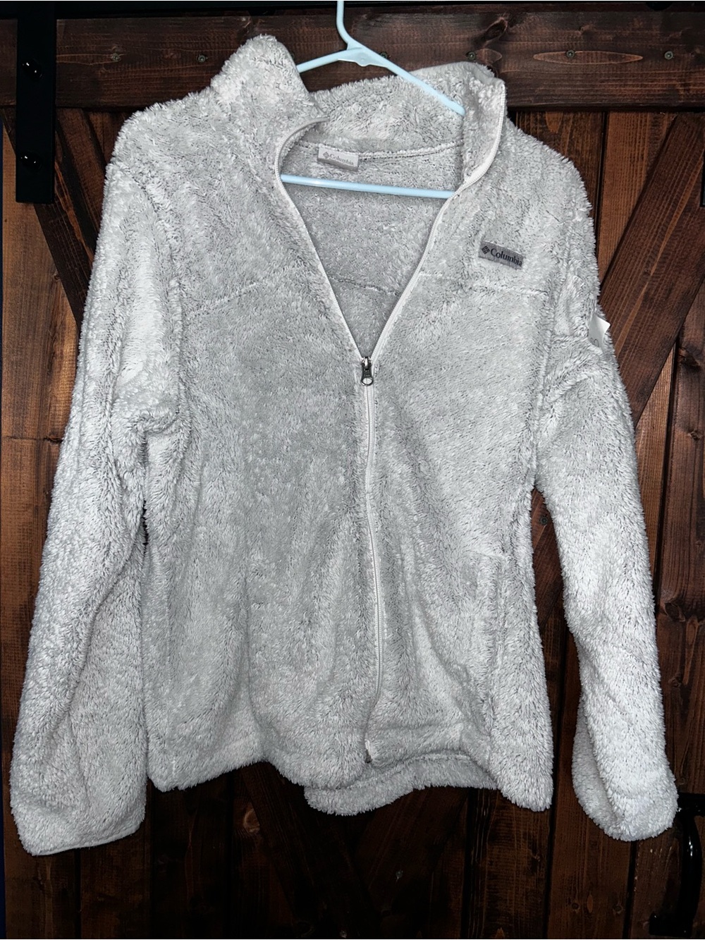 Columbia Light Gray Plush Full-Zip Jacket